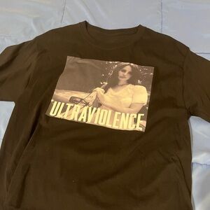 Black Graphic T-Shirt with Ultraviolet Print